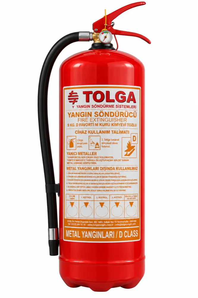9 kg D Sınıfı Metal Yangın Söndürme Tozu