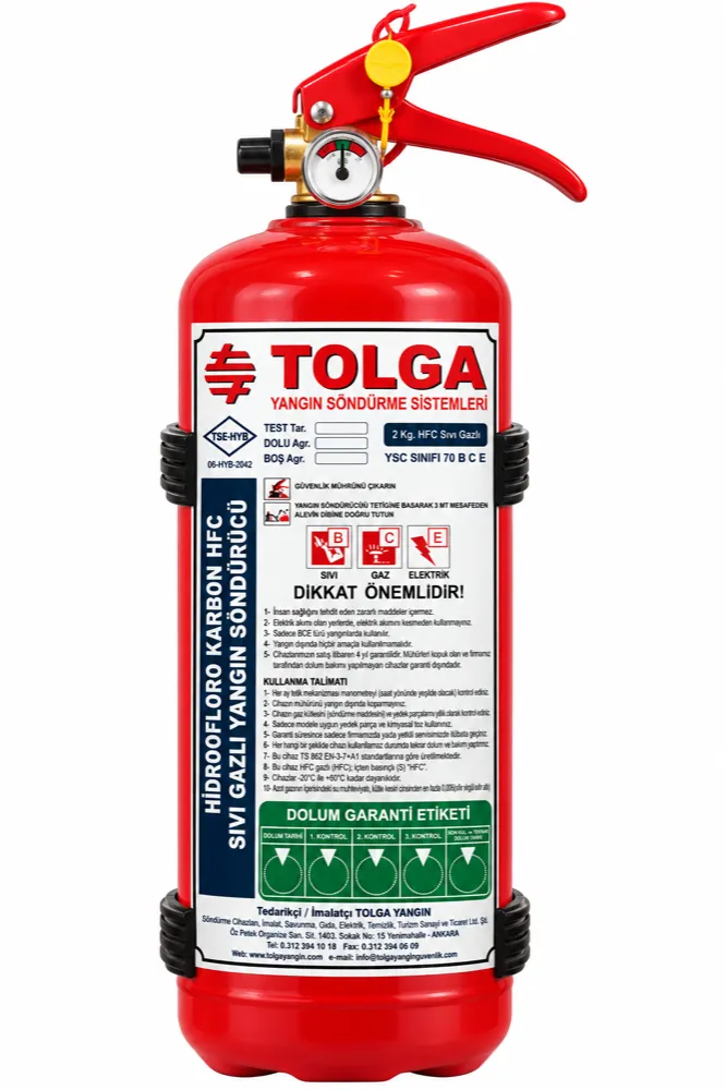 2 kg HFC Halokarbon Yangın Söndürücü
